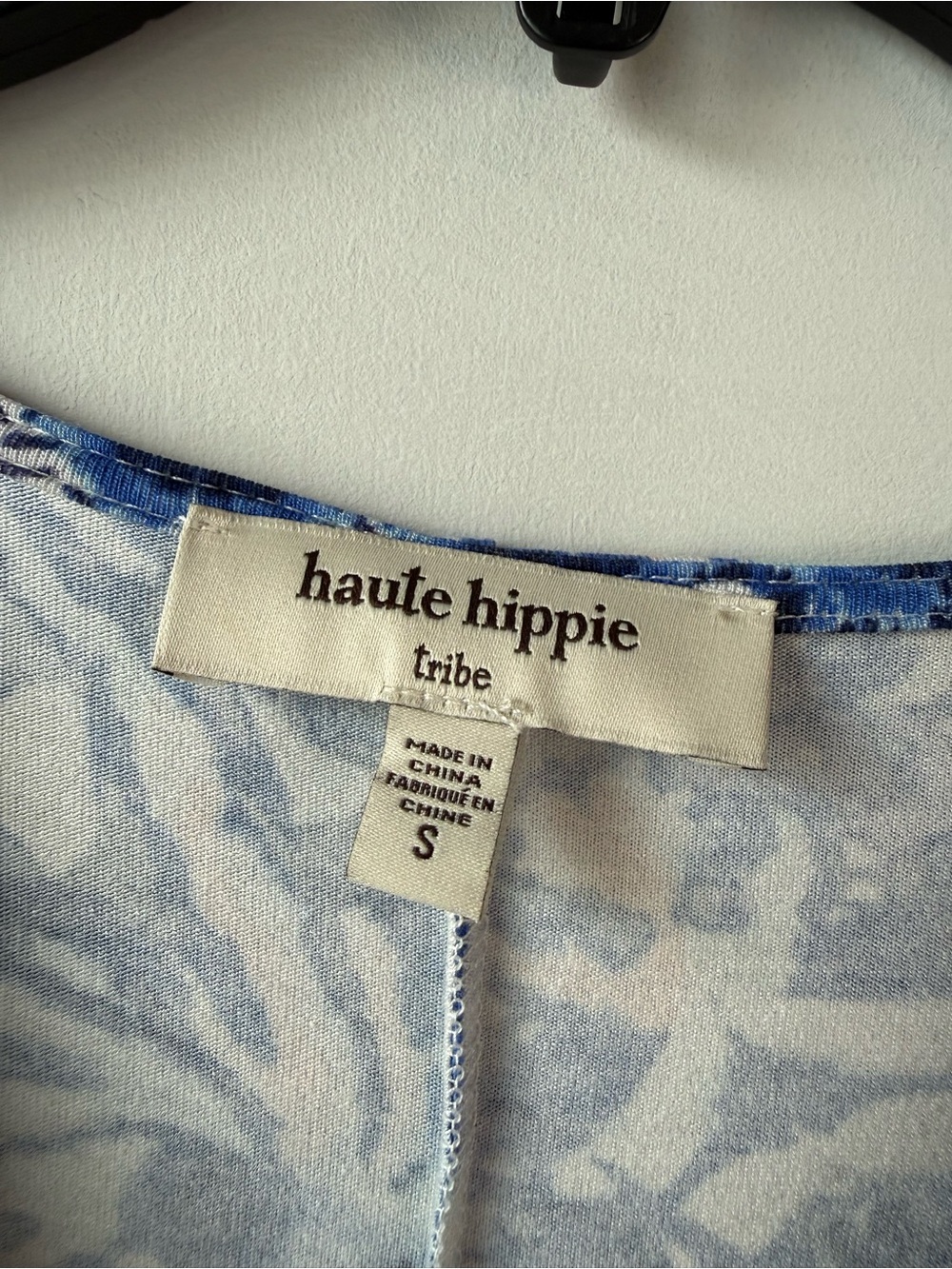 Haute Hippie Tribe Olivia Draped Jersey Dress Blue Wedgewood S - Picture 4 of 9